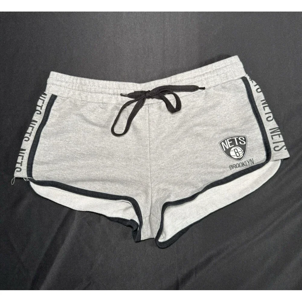 Y2K NBA New York Brooklyn Nets Micro Sweat Shorts Grey Small Basketball Flirty